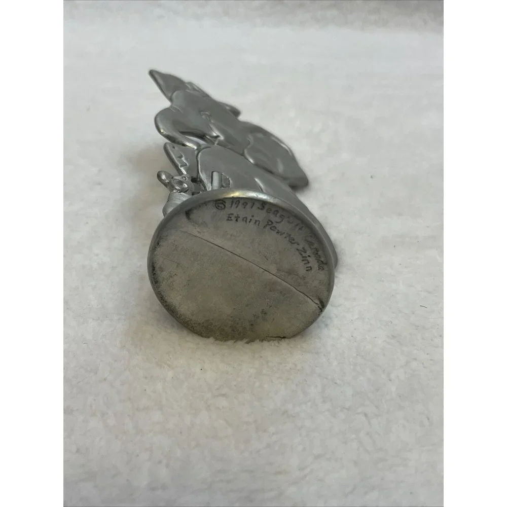 Vintage Elephant & Mouse Toothbrush Holder by‎ SEAGULL PEWTER Canada 4”
